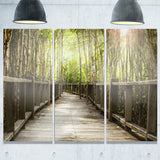 wooden bridge in forest landscape photography canvas print PT6482