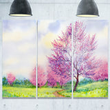 purple spring landscape floral canvas art print PT6498