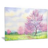 purple spring landscape floral canvas art print PT6498