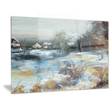 village in winter landscape canvas art print PT6523