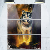 calm wolf illustration animal canvas art print PT6543