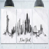 silhouette ink new york cityscape canvas art print PT6546