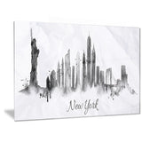 silhouette ink new york cityscape canvas art print PT6546