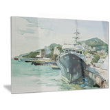 yacht in port yalta landscape canvas artwork print PT6565