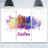 boston skyline cityscape canvas artwork print PT6591