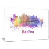 boston skyline cityscape canvas artwork print PT6591