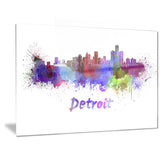 detroit skyline cityscape canvas artwork print PT6611