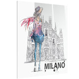 girl on a milano duomo contemporary canvas art print PT6643