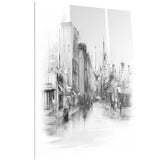 black and white city cityscape canvas art PT6670