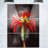 abstract red flower floral art print on canvas PT6671