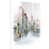 illustration of city street cityscape canvas print PT6677