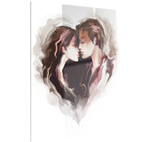 couple of lovers kissing romantic canvas art print PT6681