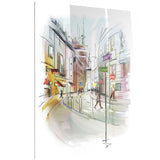 colorful illustration of city cityscape canvas print PT6683