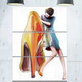 girl in love with high heel shoes digital canvas print PT6692