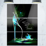 green high heel show abstract canvas art print PT6693