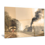 retro steam train landscape photography canvas print PT6707