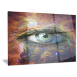 human eye looking in universe contemporary canvas art print PT6724