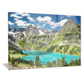 mountain lake and blue sky photo canvas art print PT6732