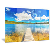 lake with pier panorama photography canvas art print PT6782