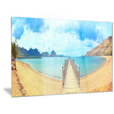 komodo panorama with pier landscape photo canvas print PT6783