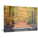 open book in autumn landscape contemporary canvas art print PT6790