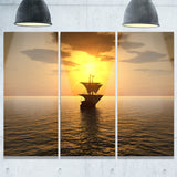ship and sunset seascape photography canvas print PT6815