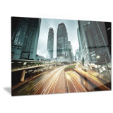 traffic in hong kong at sunset cityscape photo canvas print PT6817
