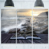 open book to the evening sea contemporary canvas art print PT6818