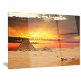 camel caravan at sunset landscape photo canvas print PT6819
