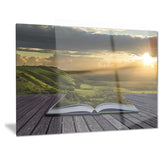 open book to green valley digital art landscape canvas print PT6826