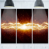 lightning on dark sky contemporary canvas art print PT6837