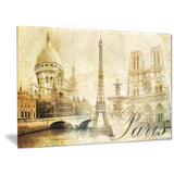 old beautiful paris cityscape digital canvas art print PT6866