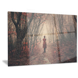 woman in frosty forest landscape photo canvas print PT6881