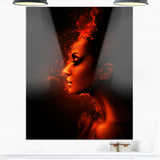 burning woman head portrait contemporary canvas art print PT6901