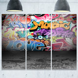 love and music street art graffiti canvas print PT6955