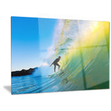 surfer beating green waves photo canvas art print PT6990