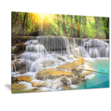 wide view of erawan waterfall landscape canvas print PT7096