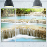 blue erawan waterfall landscape photo canvas art print PT7097
