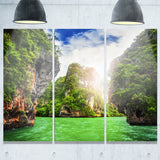 cave rocks on railay beach landscape canvas art print PT7101