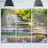 tranquil erawan waterfall landscape canvas print PT7117