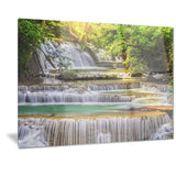 tranquil erawan waterfall landscape canvas print PT7117
