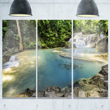blue erawan waterfall landscape photo canvas print  PT7132