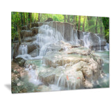 white huay mae kamin waterfall landscape photo canvas print PT7134