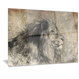 lion in sepia digital art animal canvas print PT7149