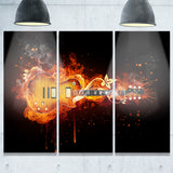 electric guitar abstract digital art canvas print PT7150