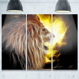 lion with fire animal digital art canvas print  PT7180