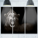 lion displaying fiery face animal digital art canvas print PT7184