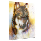 brown wolf illustration digital art canvas print PT7186