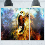 mighty lion emerging animal art canvas print PT7187