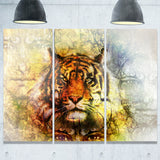 mighty tiger with mystic face digital art animal canvas print PT7192